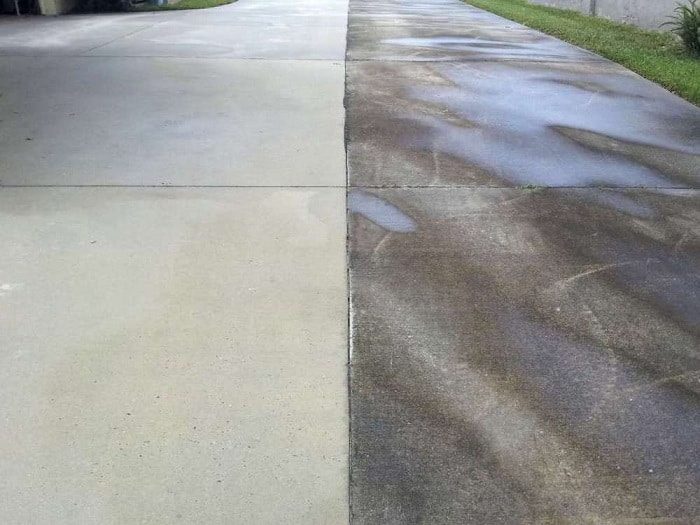 before and after driveway cleaning Dayton, OH